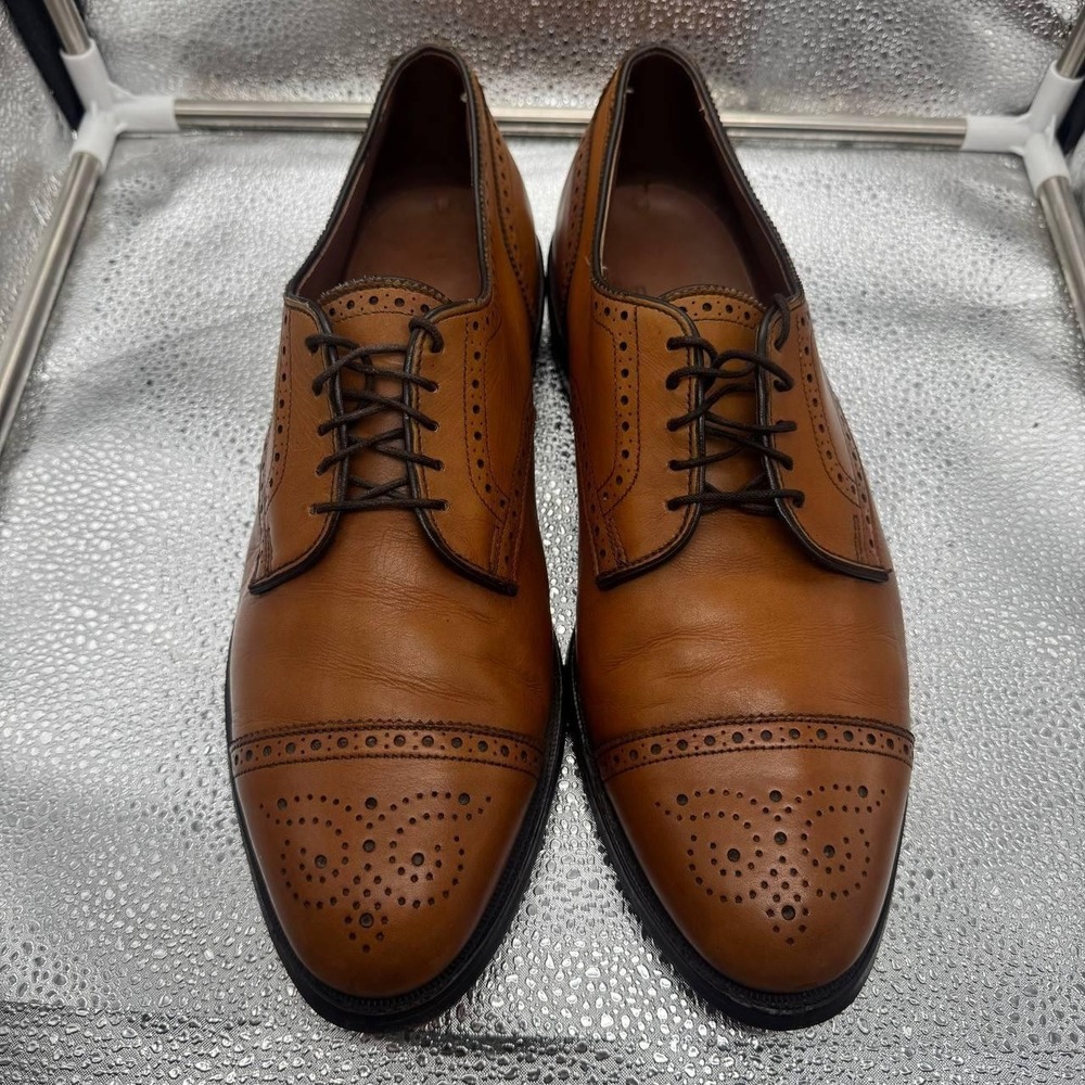 Allen Edmonds Sanford 5267 Walnut Brown Leather Cap Toe Derby Shoes Men 10.5 USA - Picture 6 of 14